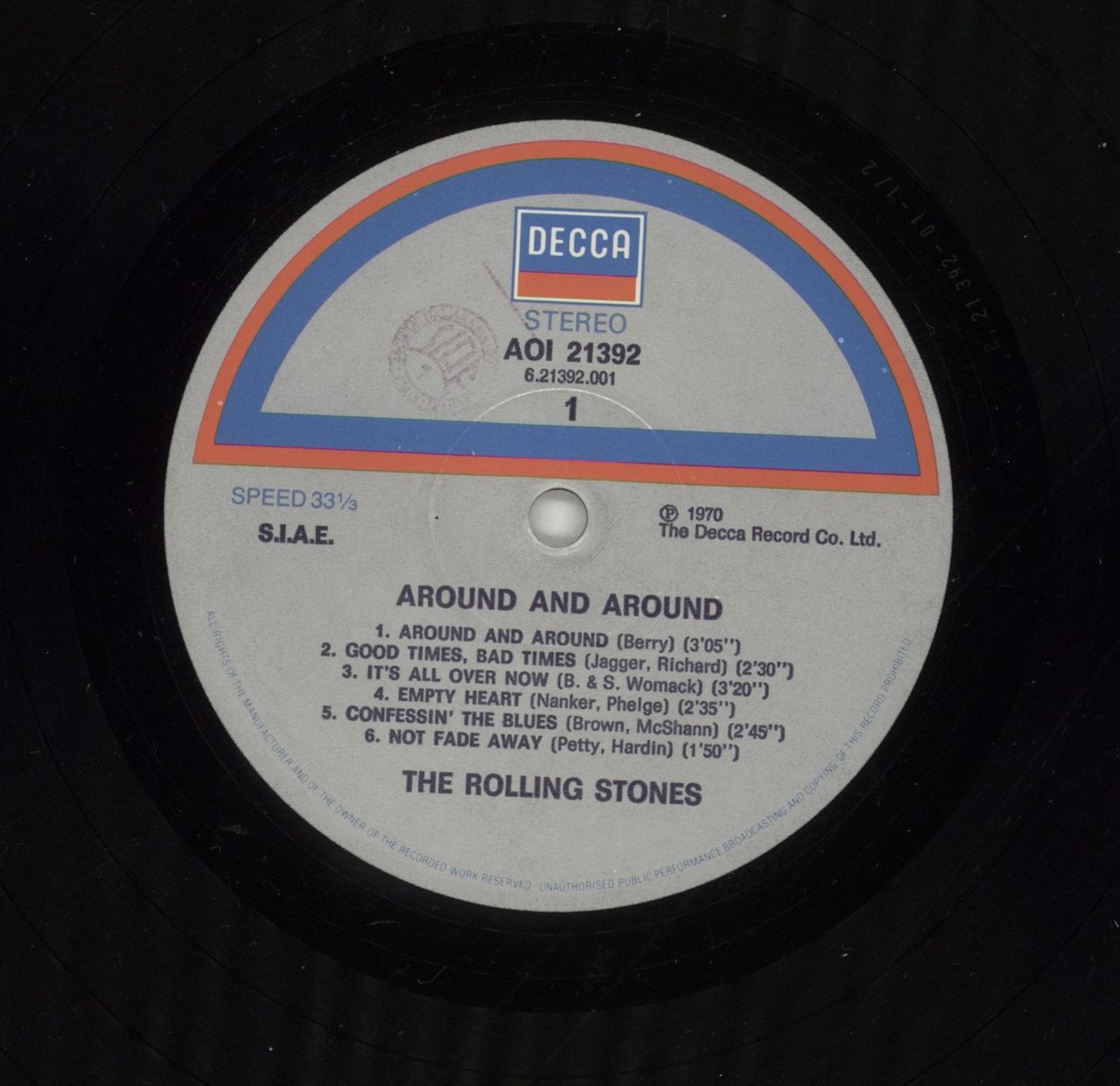 The Rolling Stones Around And Around Italian Vinyl LP