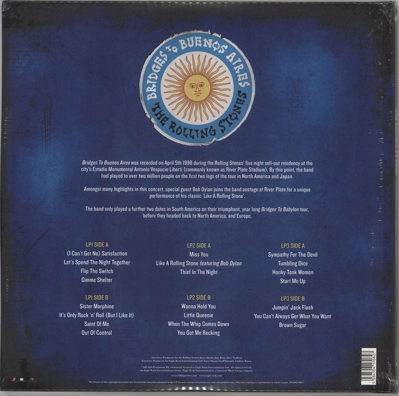 The Rolling Stones Bridges To Buenos Aires - 180gm Blue Vinyl - Sealed UK 3-LP vinyl set