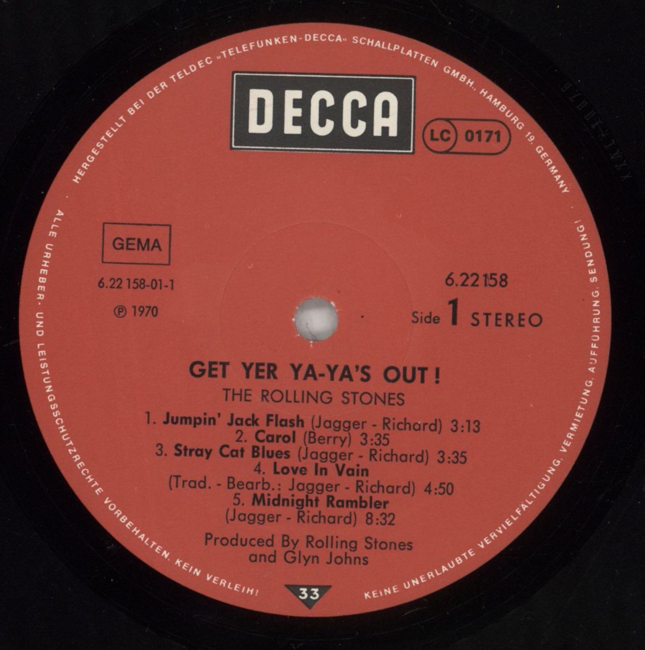 The Rolling Stones Get Yer Ya-Ya's Out German Vinyl LP