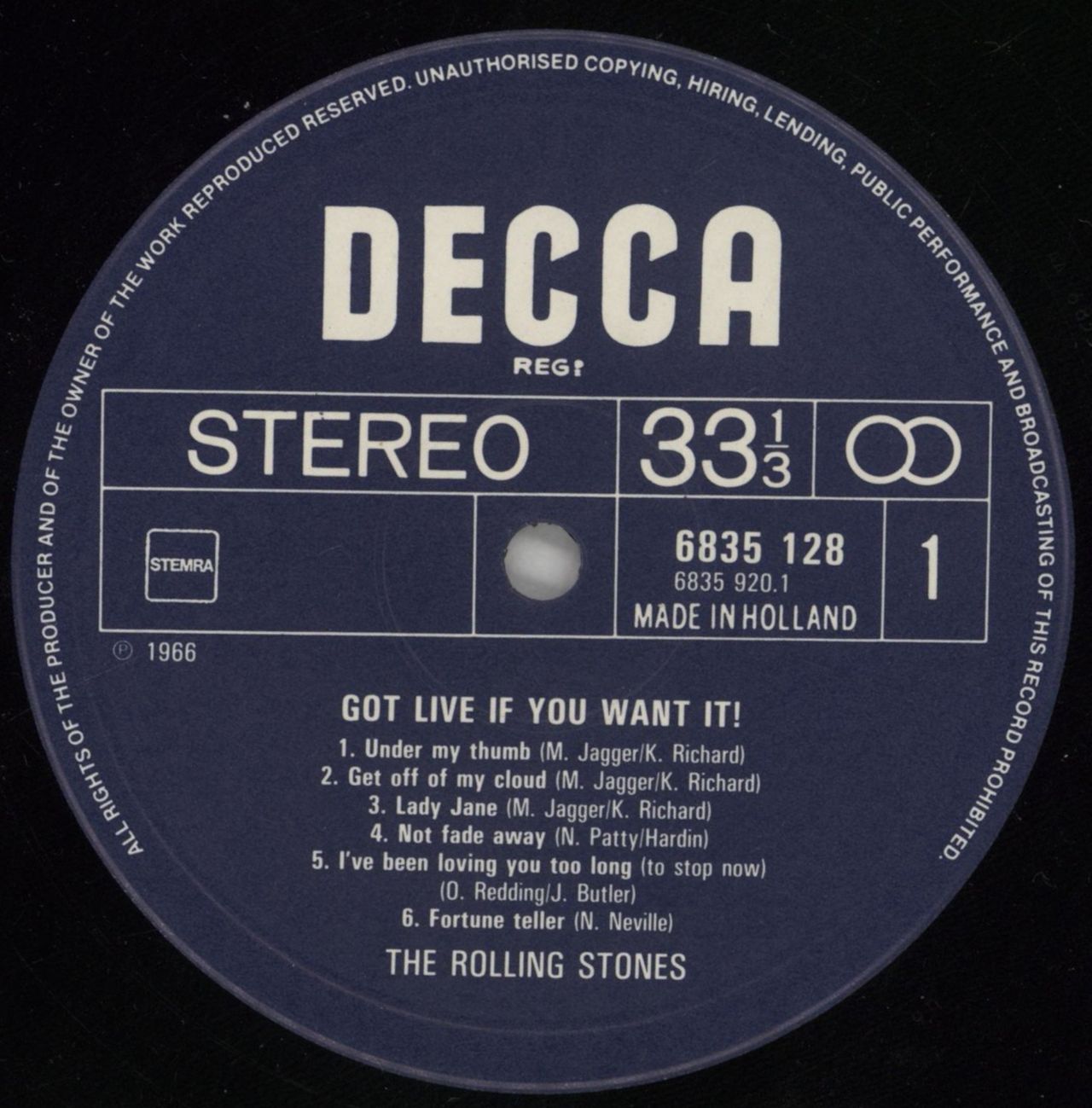 The Rolling Stones Got Live If You Want It Dutch Vinyl LP