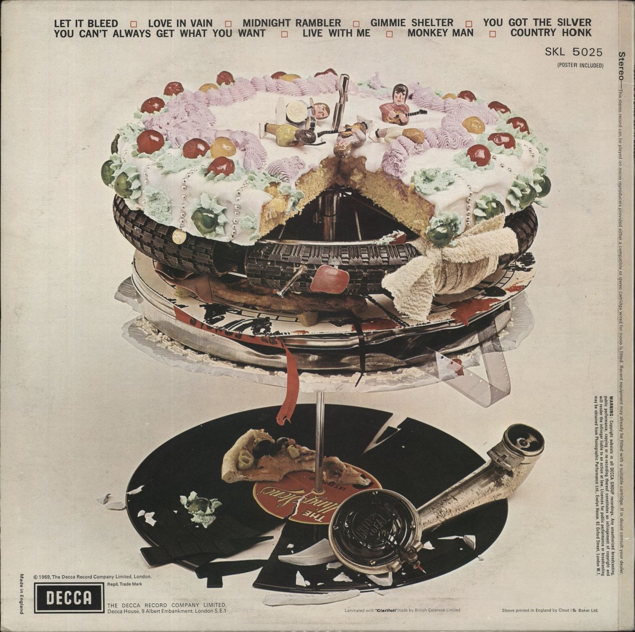 The Rolling Stones Let It Bleed - 5th + Poster UK Vinyl LP