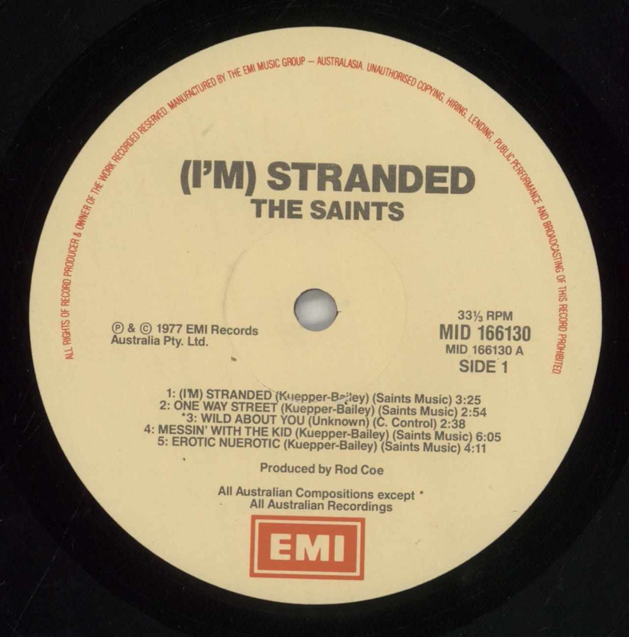 The Saints [I'm] Stranded Australian Vinyl LP