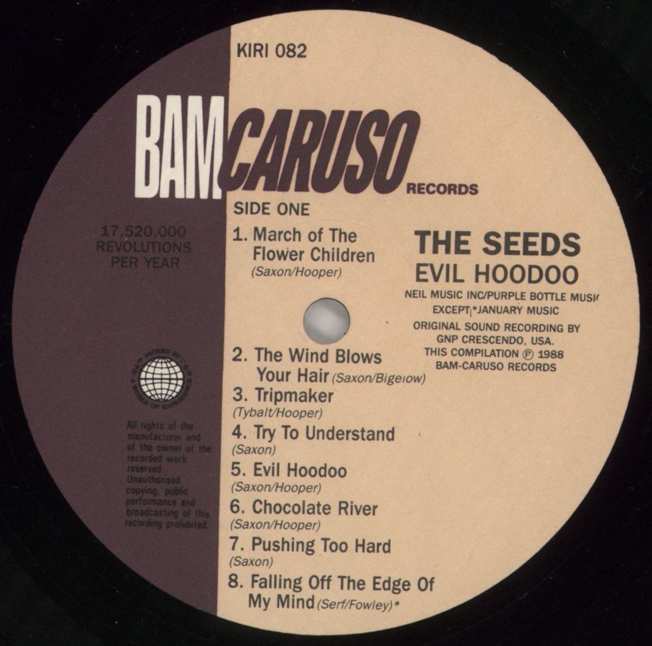 The Seeds Evil Hoodoo UK Vinyl LP