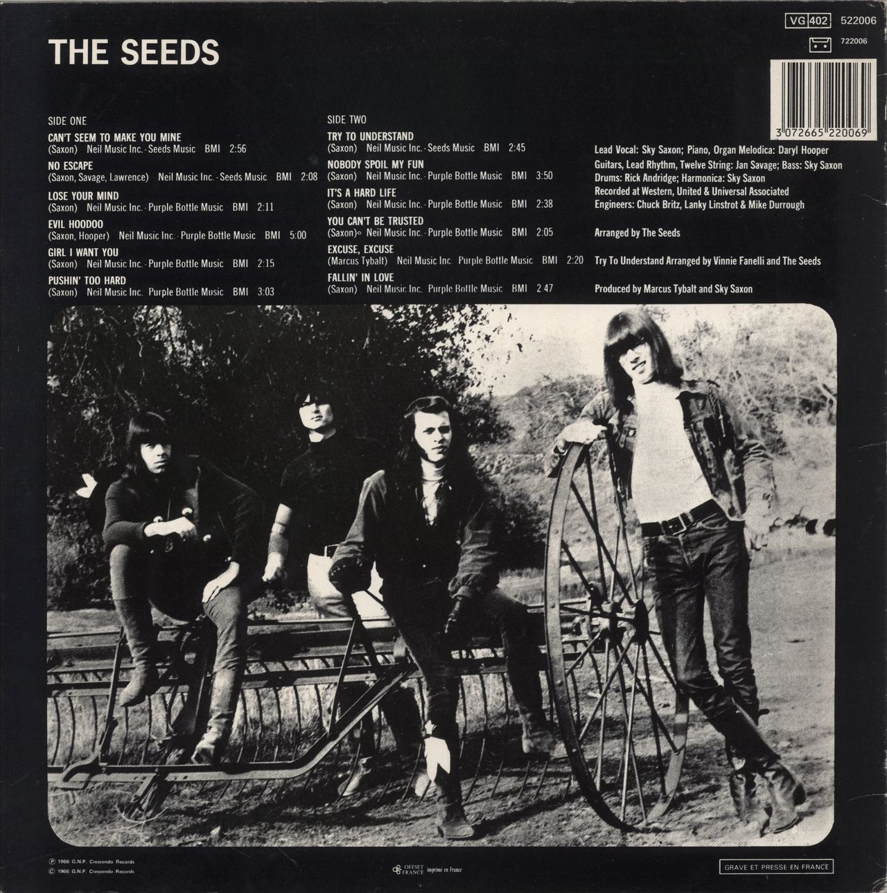 The Seeds The Seeds French Vinyl LP