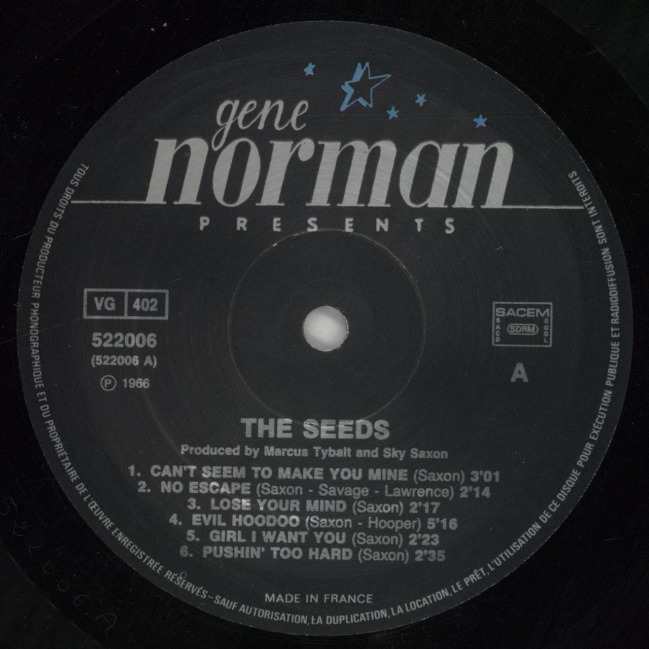 The Seeds The Seeds French Vinyl LP