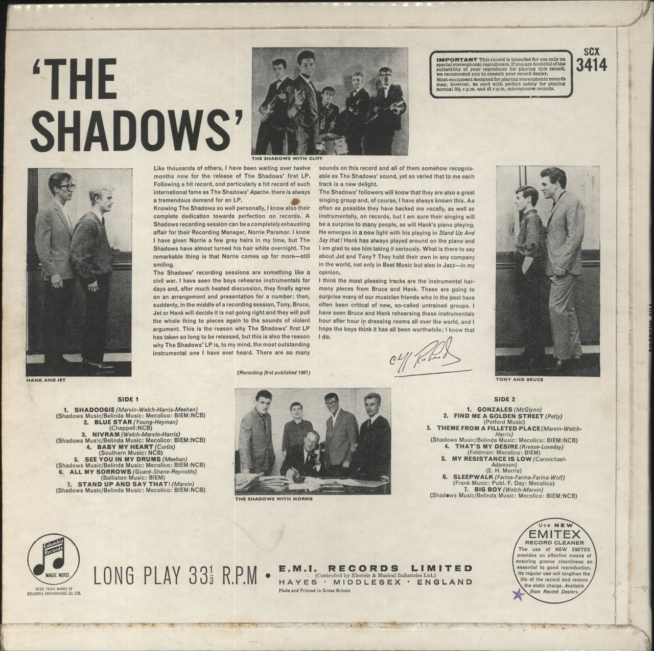 The Shadows The Shadows UK Vinyl LP