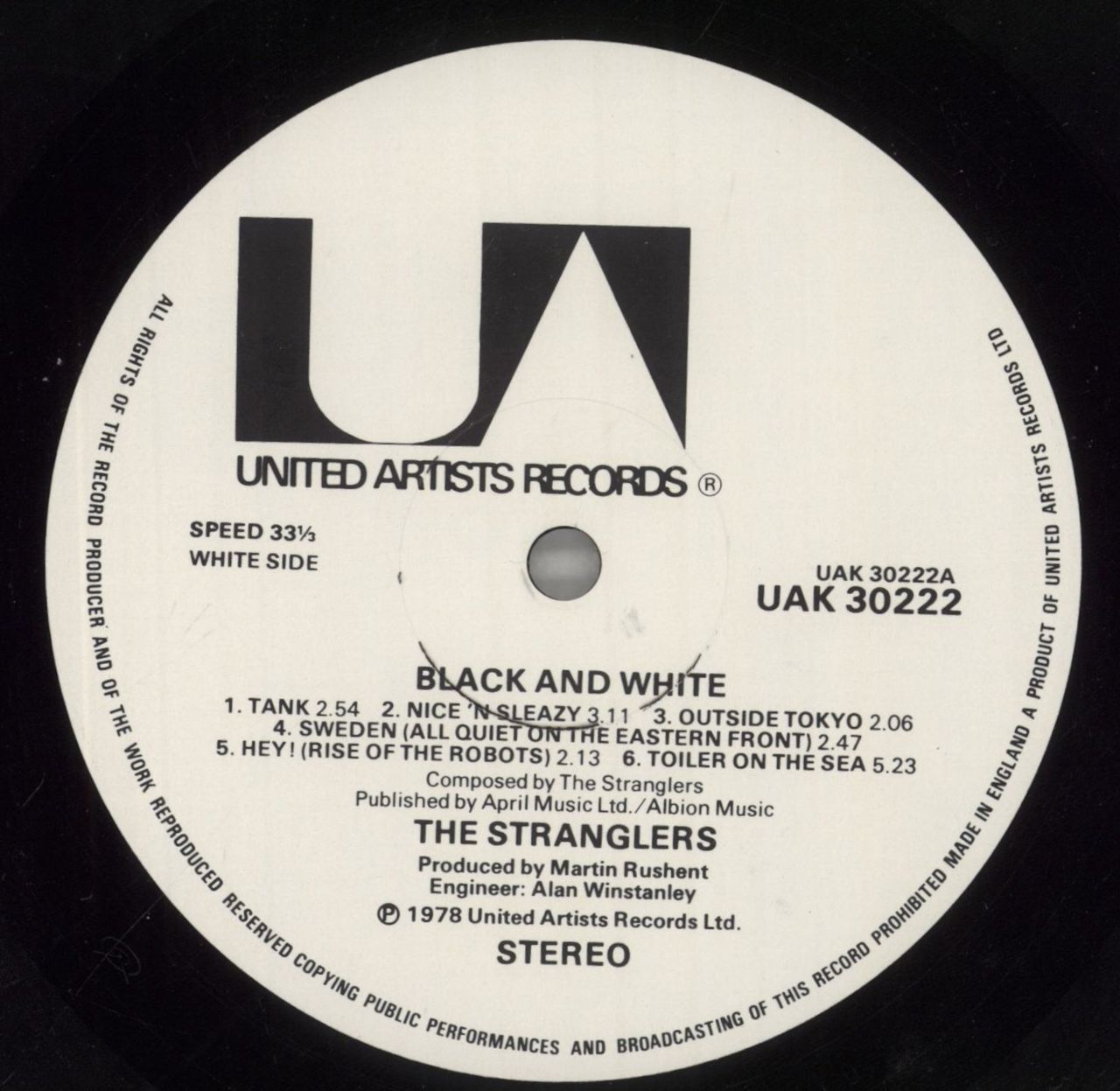 The Stranglers Black And White + Mispressed 7" - EX UK Vinyl LP