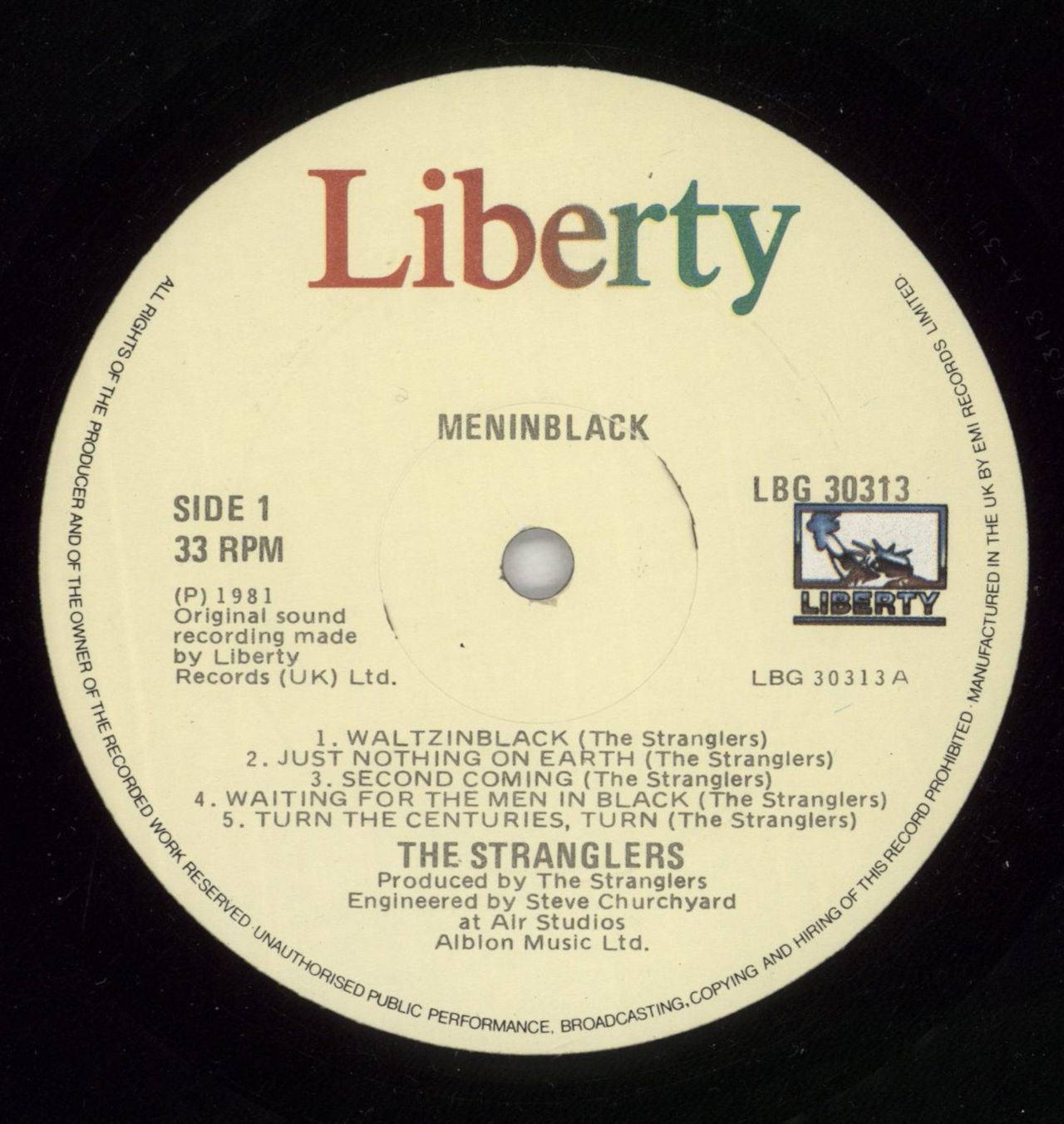 The Stranglers The Men In Black Irish Vinyl LP