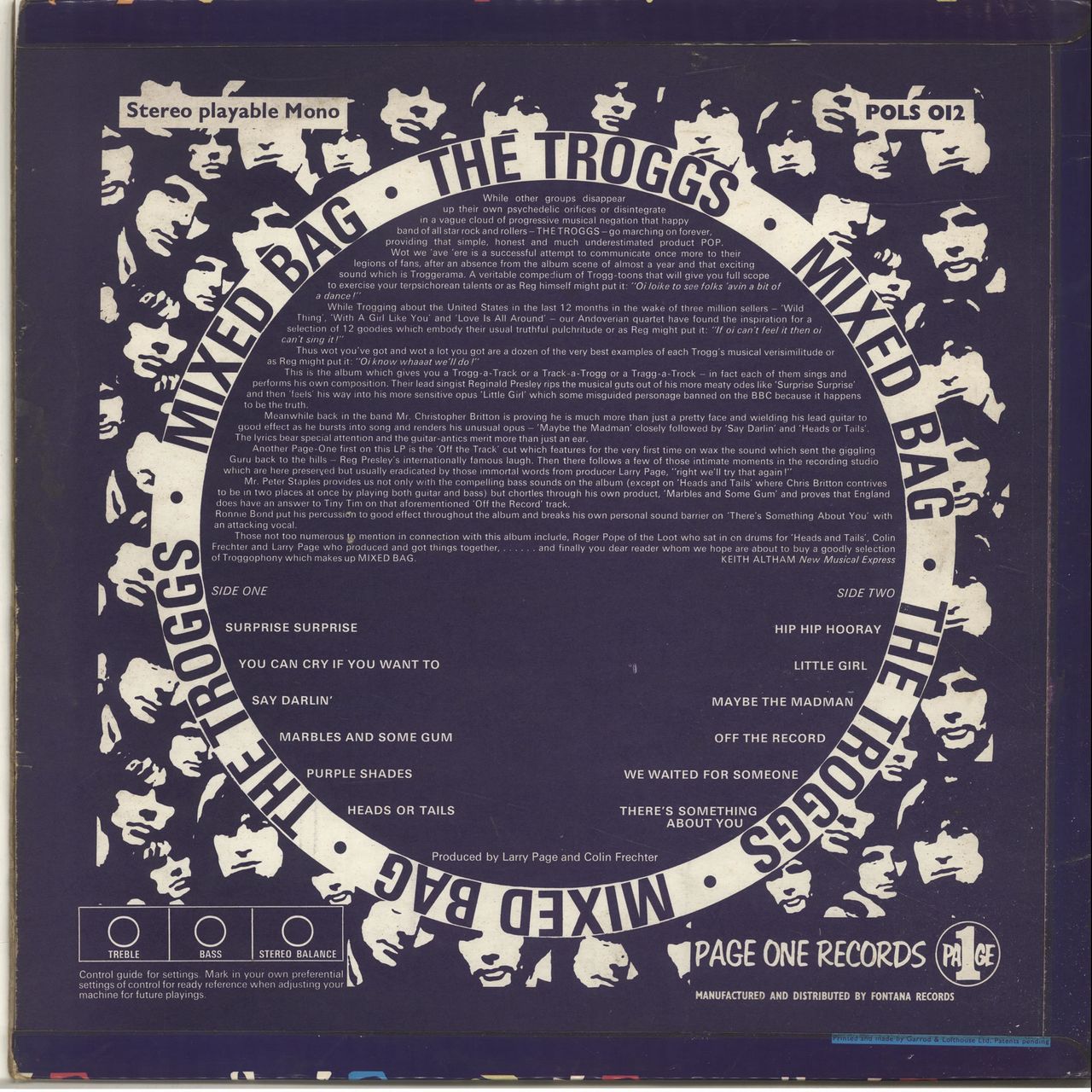 The Troggs Mixed Bag UK Vinyl LP