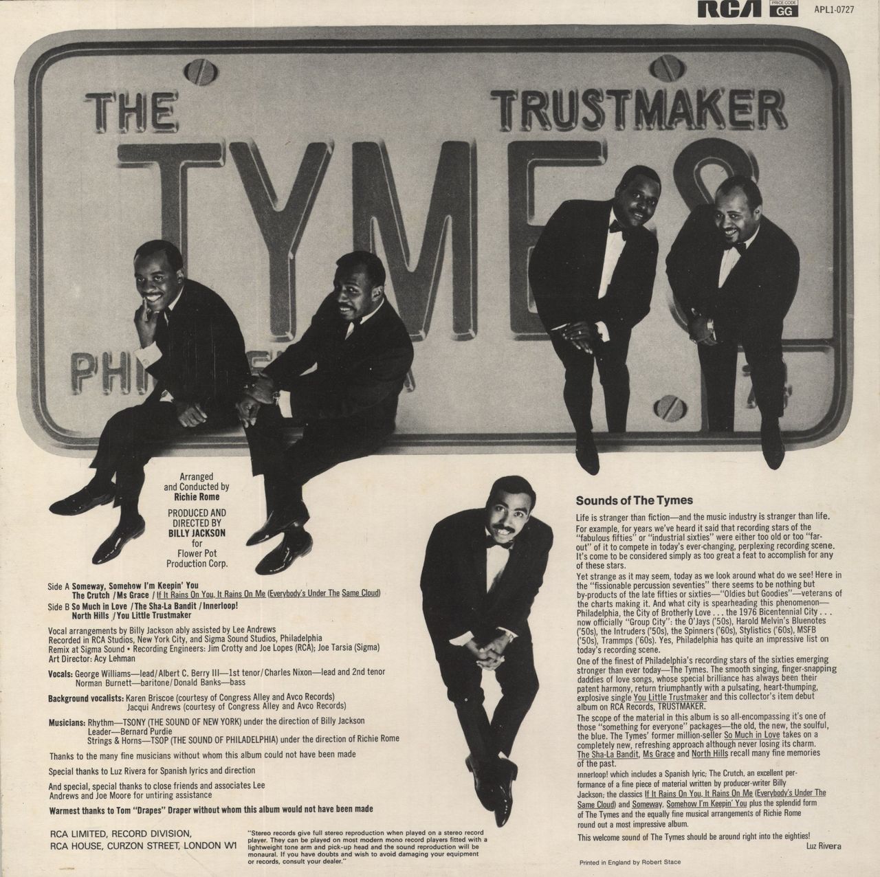 The Tymes Trustmaker UK Vinyl LP