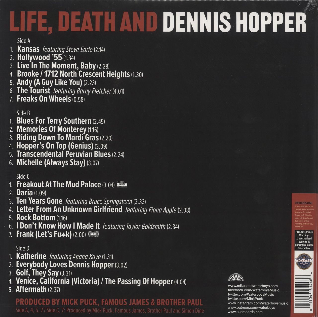 The Waterboys Life, Death And Dennis Hopper - Psychedelic Wave Vinyl - Sealed US 2-LP vinyl set