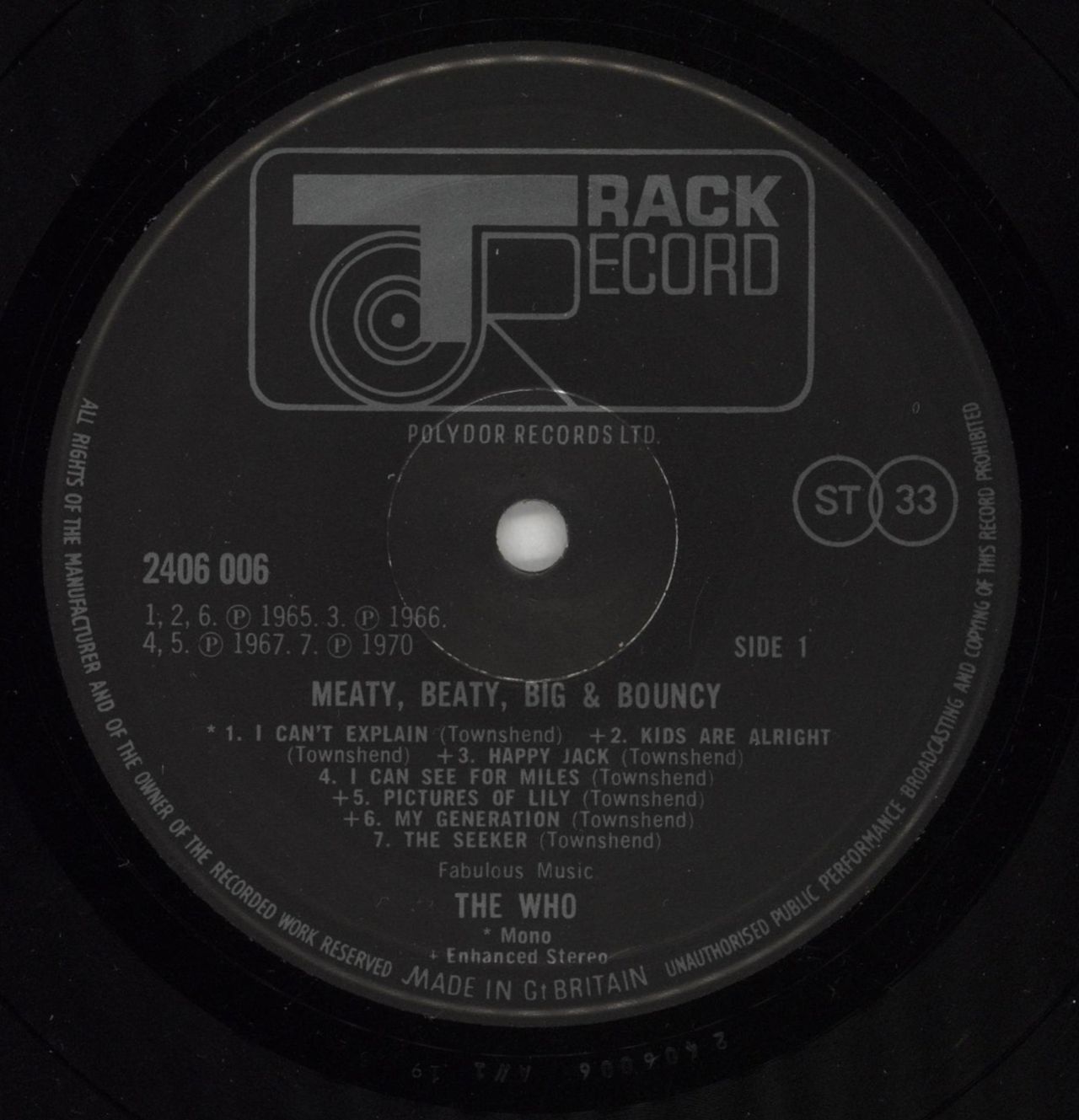 The Who Meaty, Beaty, Big & Bouncy - 1st UK Vinyl LP