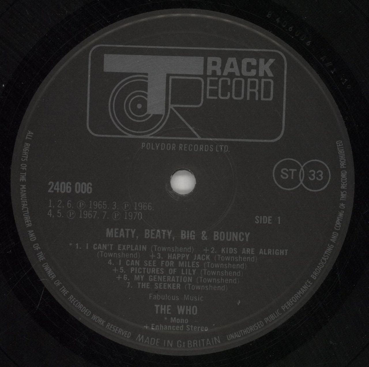 The Who Meaty, Beaty, Big & Bouncy - 3rd UK Vinyl LP