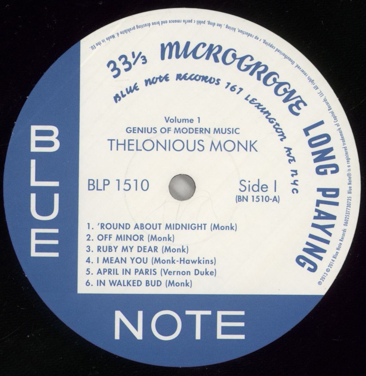 Thelonious Monk Genius Of Modern Music Volume 1 - Blue Note Records 75th Anniversary - Shrink UK Vinyl LP