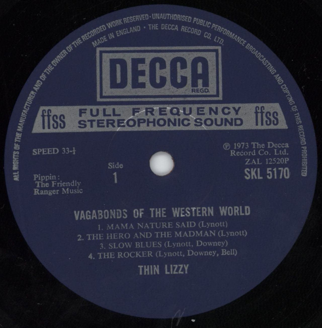 Thin Lizzy Vagabonds Of The Western World - 1st + Insert UK Vinyl LP
