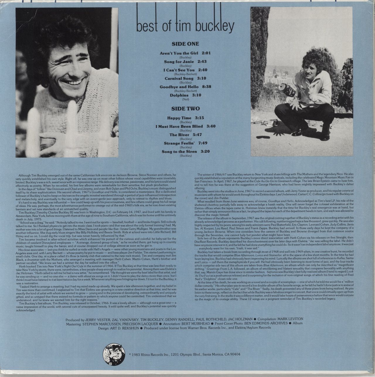 Tim Buckley Best Of Tim Buckley US Vinyl LP
