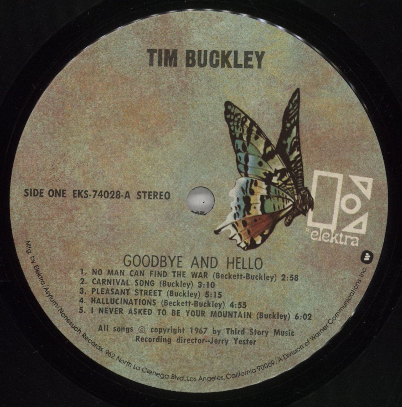 Tim Buckley Goodbye And Hello - 3rd US Vinyl LP