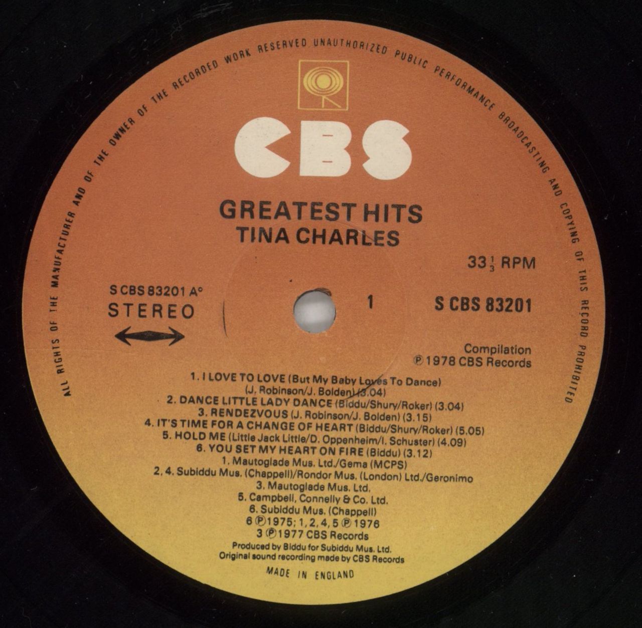 Tina Charles Greatest Hits UK Vinyl LP
