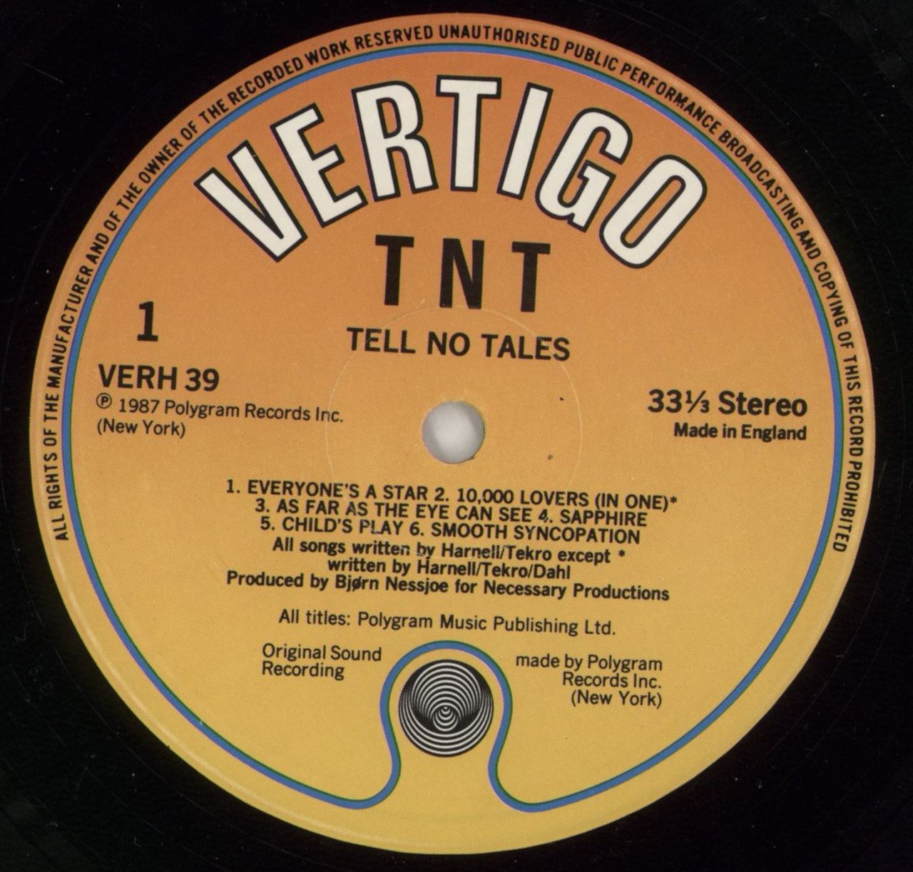TNT Tell No Tales UK Vinyl LP