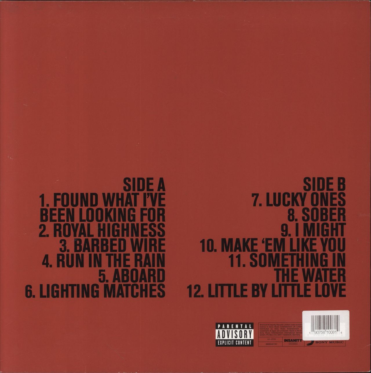 Tom Grennan Lighting Matches - Red Vinyl UK Vinyl LP