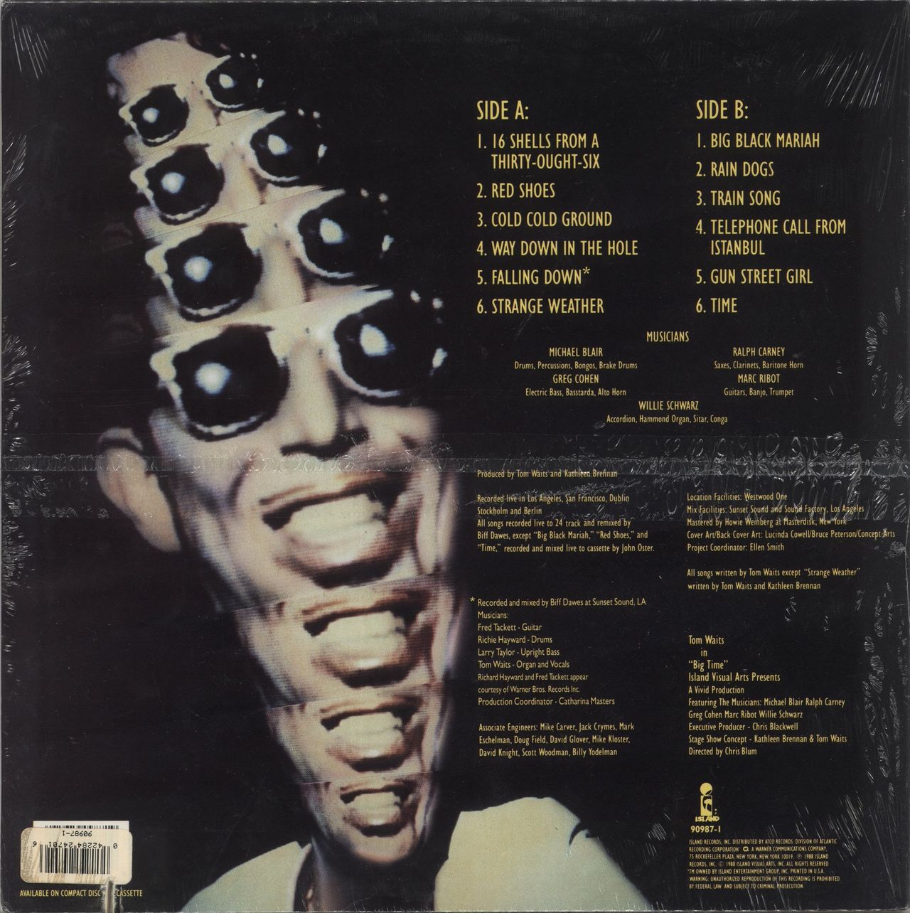 Tom Waits Big Time - 1st - Sealed US Vinyl LP
