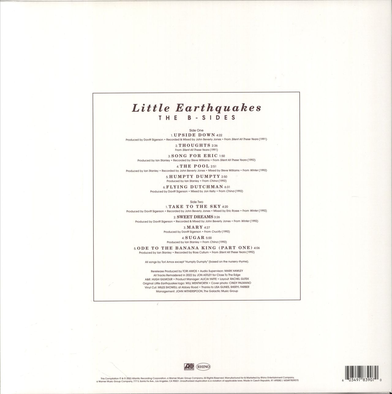 Tori Amos Little Earthquakes - The B-Sides - RSD23 UK Vinyl LP