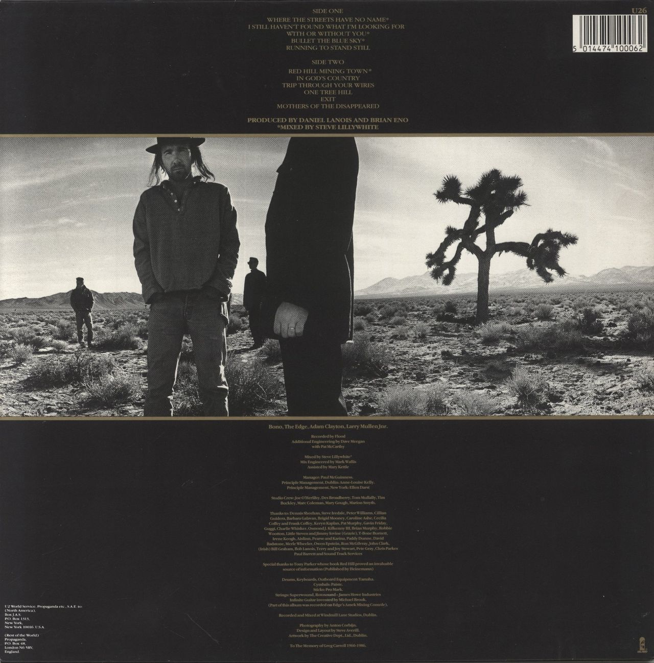 U2 The Joshua Tree - 2nd UK Vinyl LP
