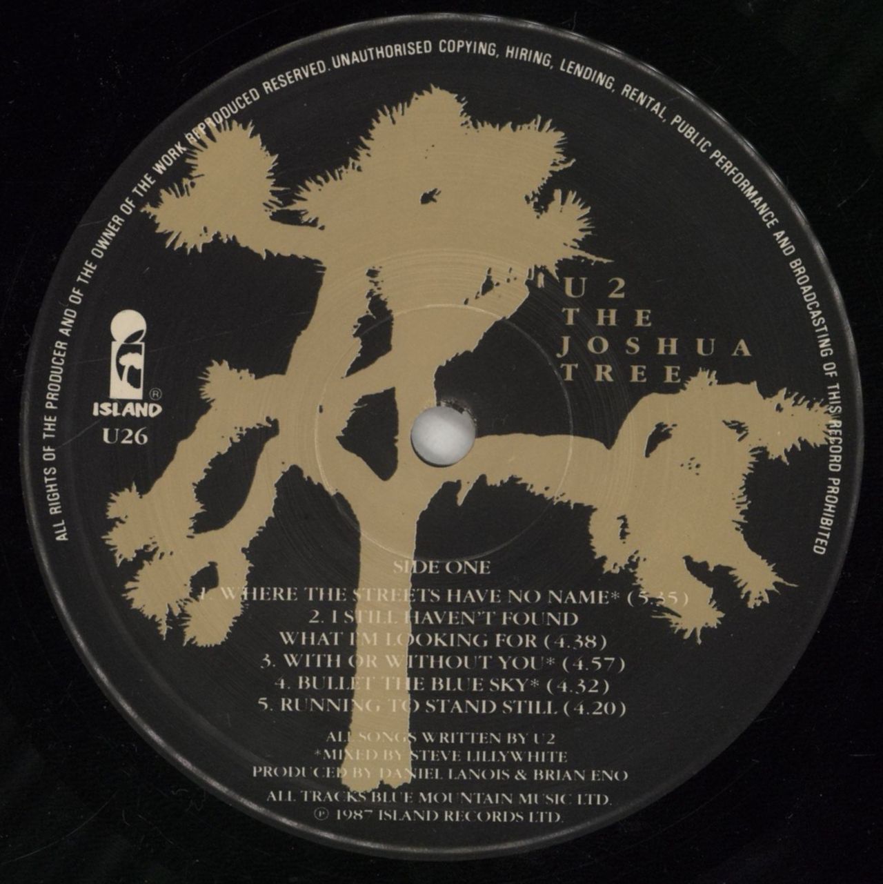U2 The Joshua Tree - 2nd UK Vinyl LP