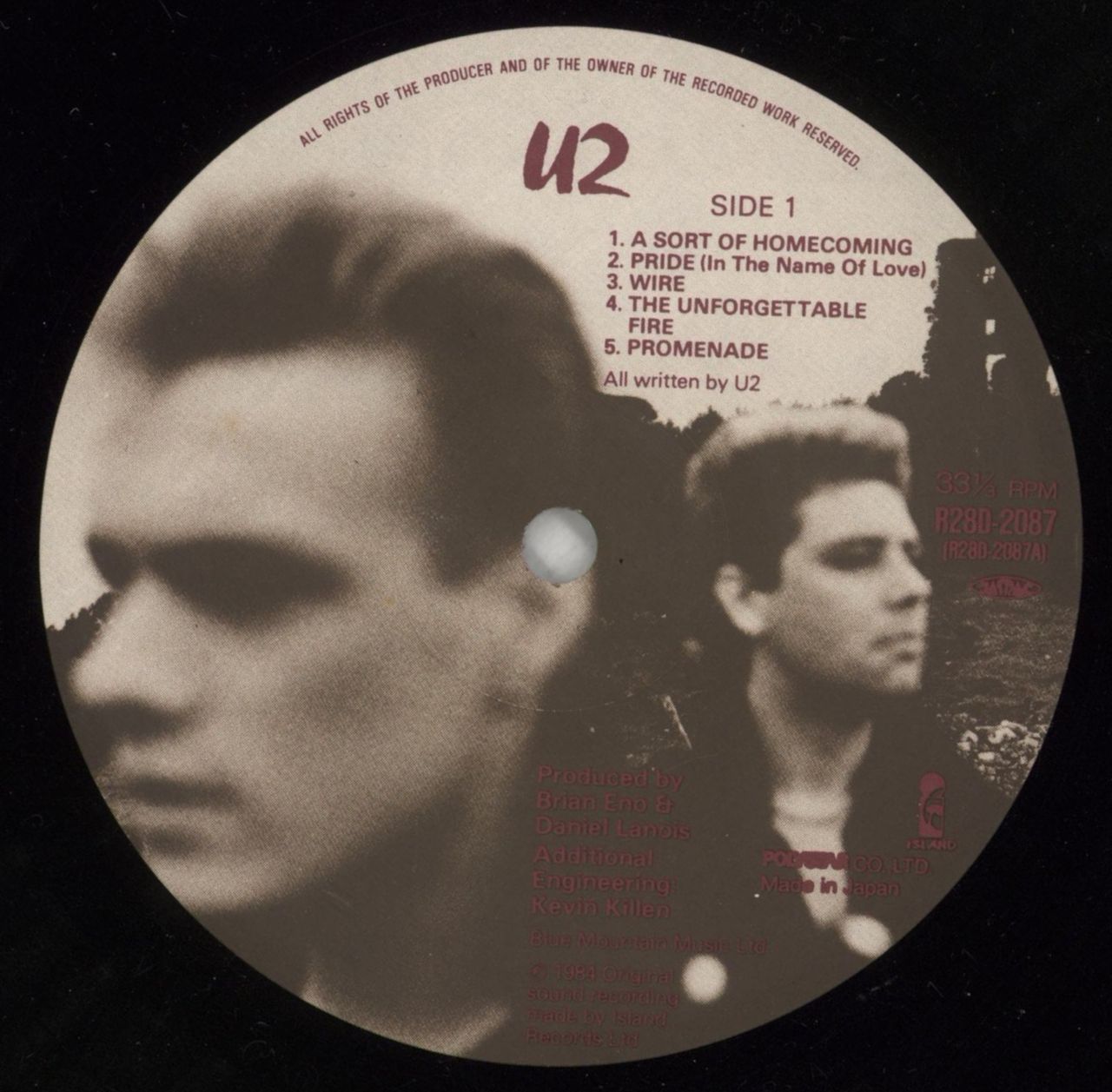 U2 The Unforgettable Fire Japanese Vinyl LP