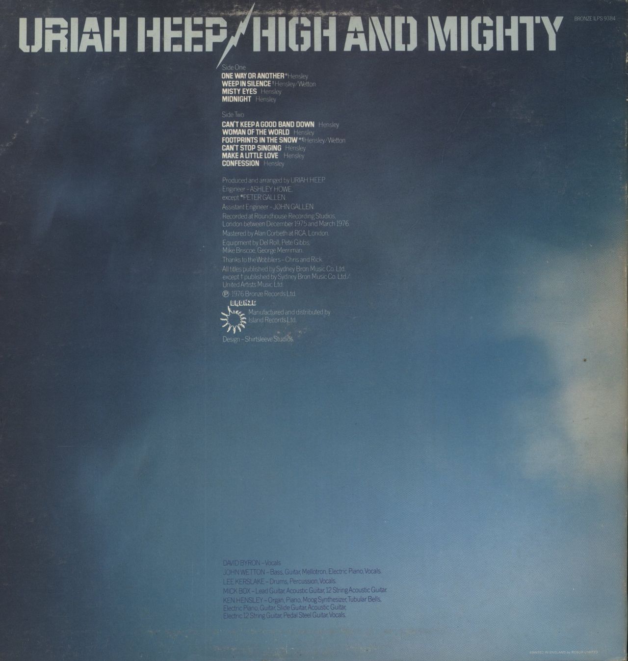 Uriah Heep High And Mighty - VG UK Vinyl LP