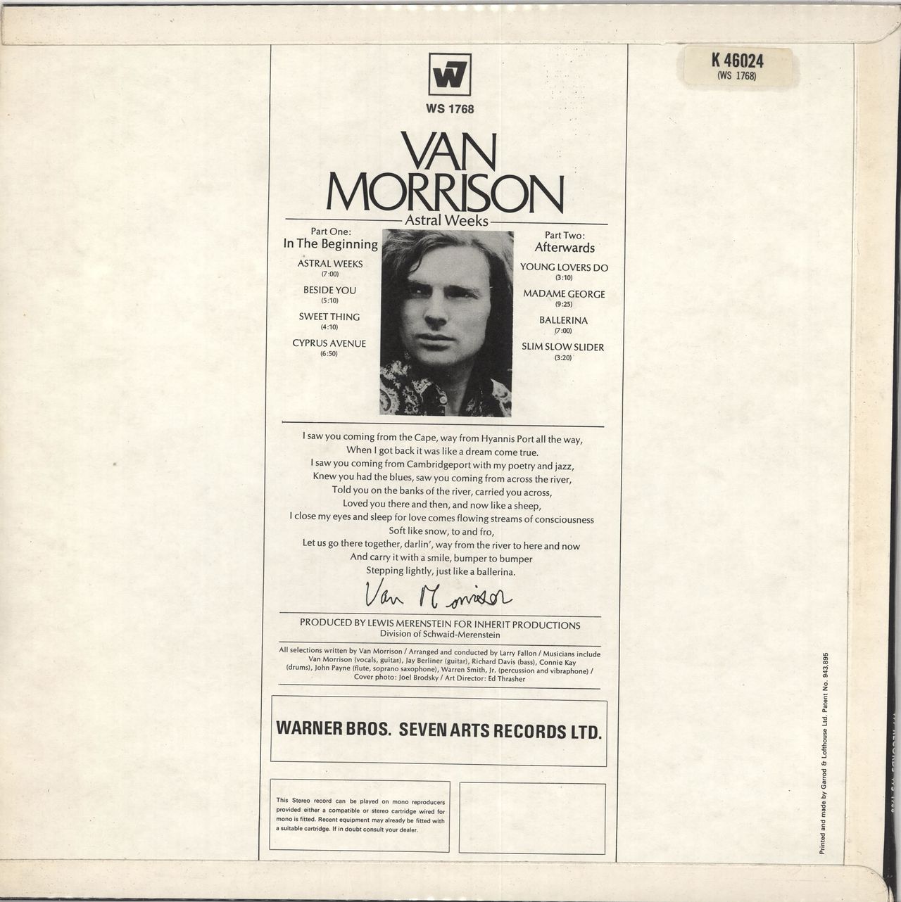 Van Morrison Astral Weeks - 2nd/3rd Issue UK Vinyl LP