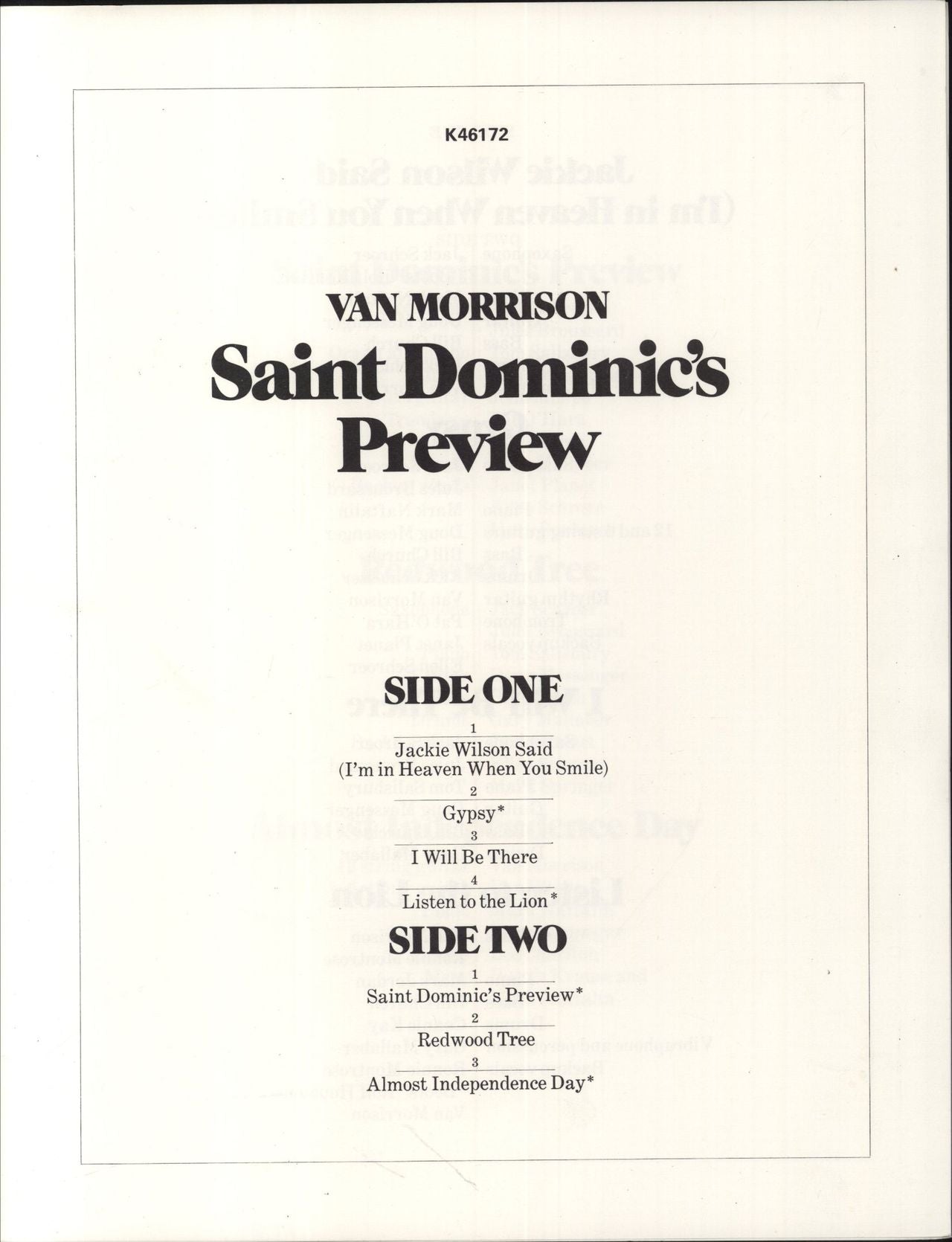 Van Morrison Saint Dominic's Preview - 1st + insert UK Vinyl LP