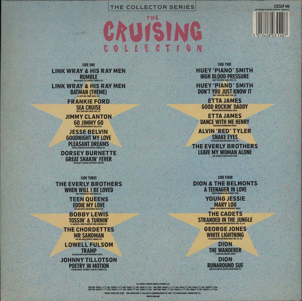 Various-50s/Rock & Roll/Rockabilly The Cruising Collection UK 2-LP vinyl set