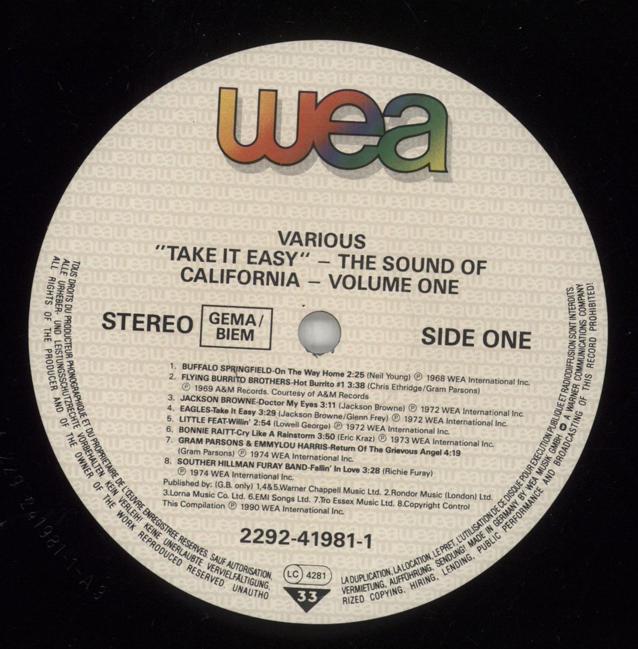 Various-60s & 70s Take It Easy - The Sound Of California - Promo Sticker Greek Promo Vinyl LP