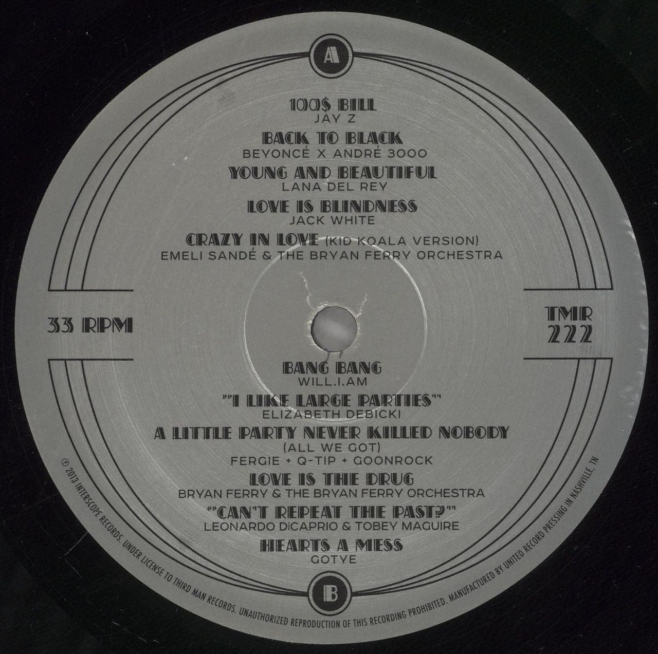 Various Artists Music From Baz Luhrmann's Film The Great Gatsby US 2-LP vinyl set