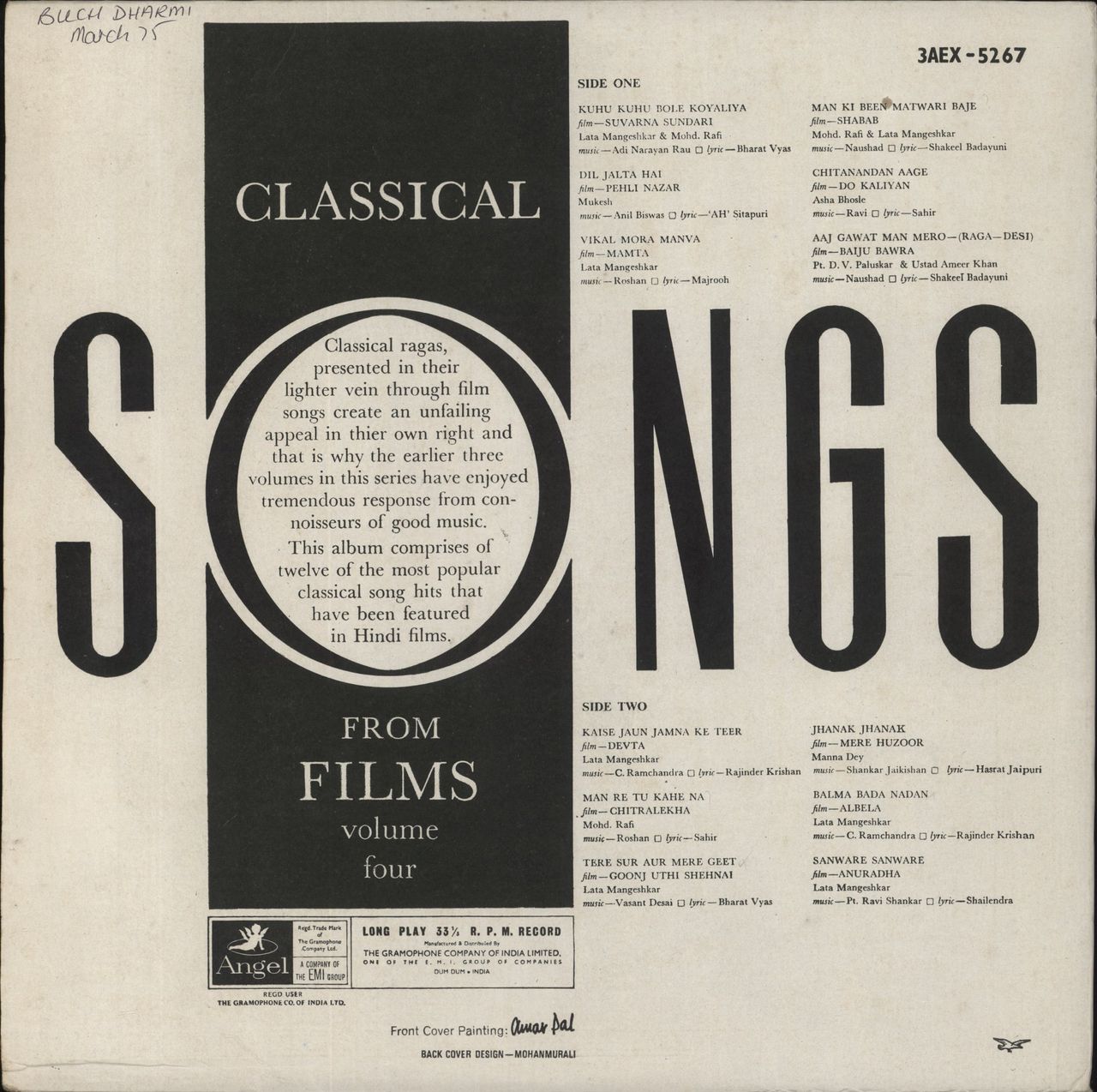 Various-Bollywood Classical Songs From Films (Vol. 4) Indian Vinyl LP