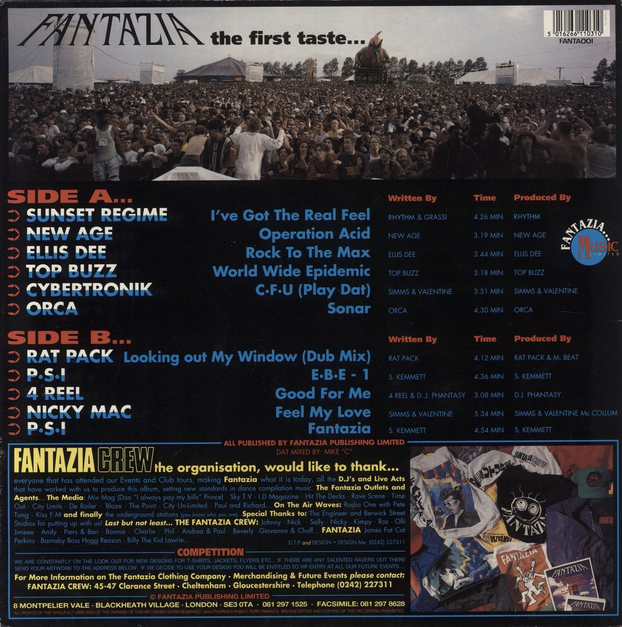 Various-Dance Fantazia - The First Taste UK Vinyl LP