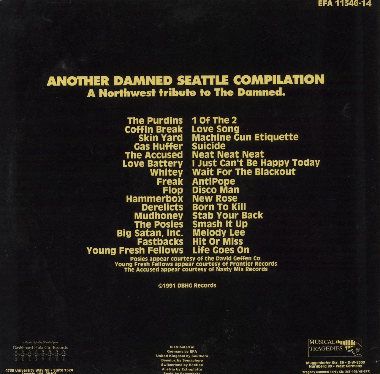 Various-Punk & New Wave Another Damned Seattle Compilation - Yellow Vinyl + 7" UK Vinyl LP