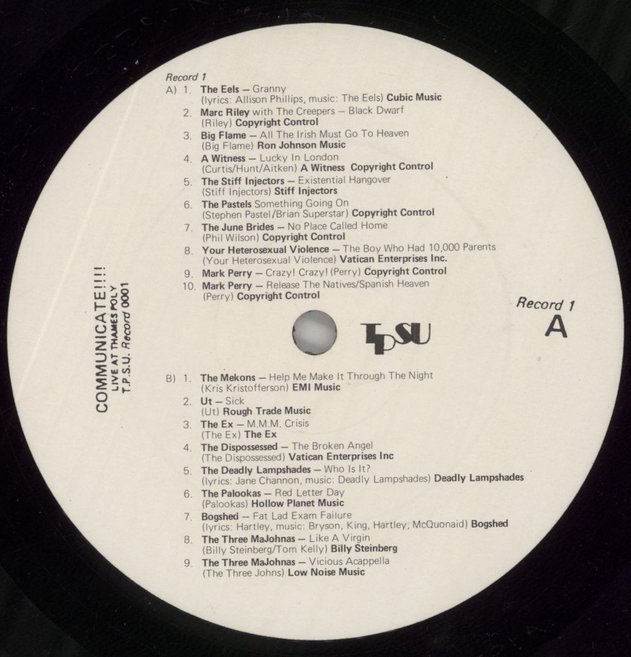 Various-Punk & New Wave Communicate!!!! Live At Thames Poly UK 2-LP vinyl set