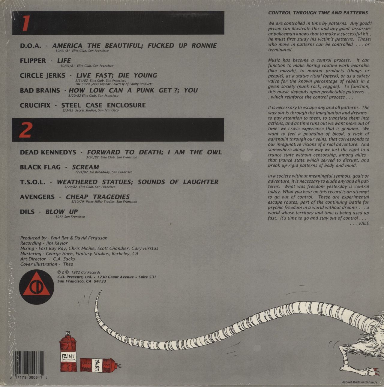 Various-Punk & New Wave Rat Music For Rat People Volume 1 - Red Vinyl US Vinyl LP