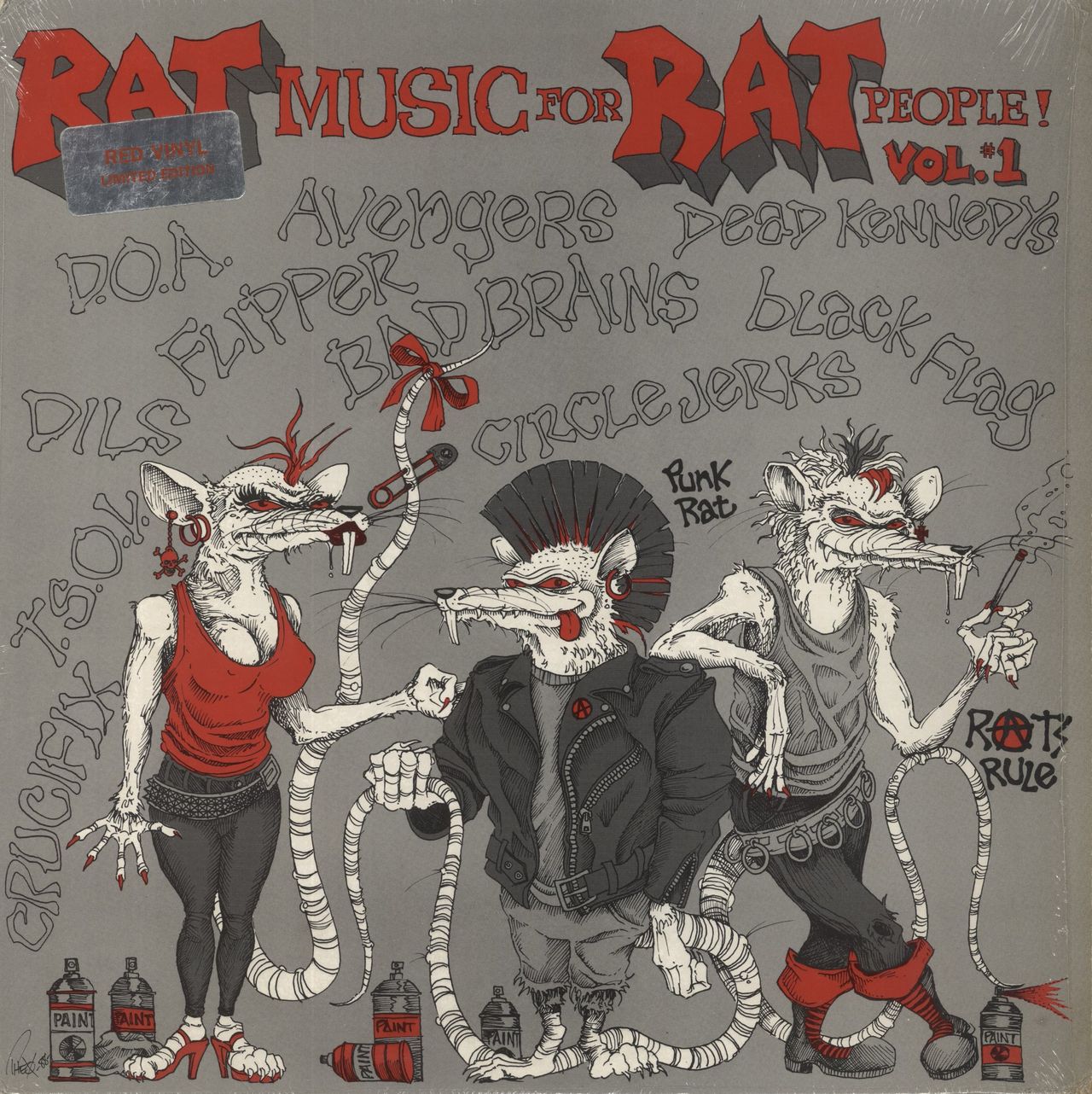 Various-Punk & New Wave Rat Music For Rat People Volume 1 - Red Vinyl US Vinyl LP