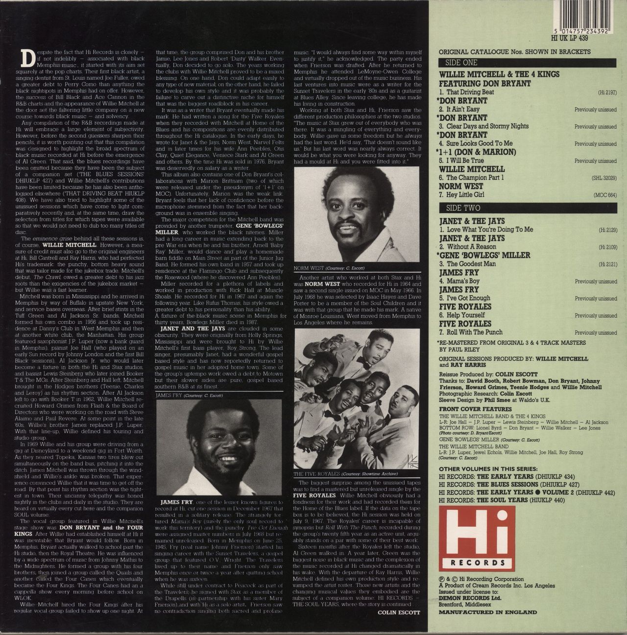 Various-Soul & Funk Hi Records - The R & B Sessions UK Vinyl LP