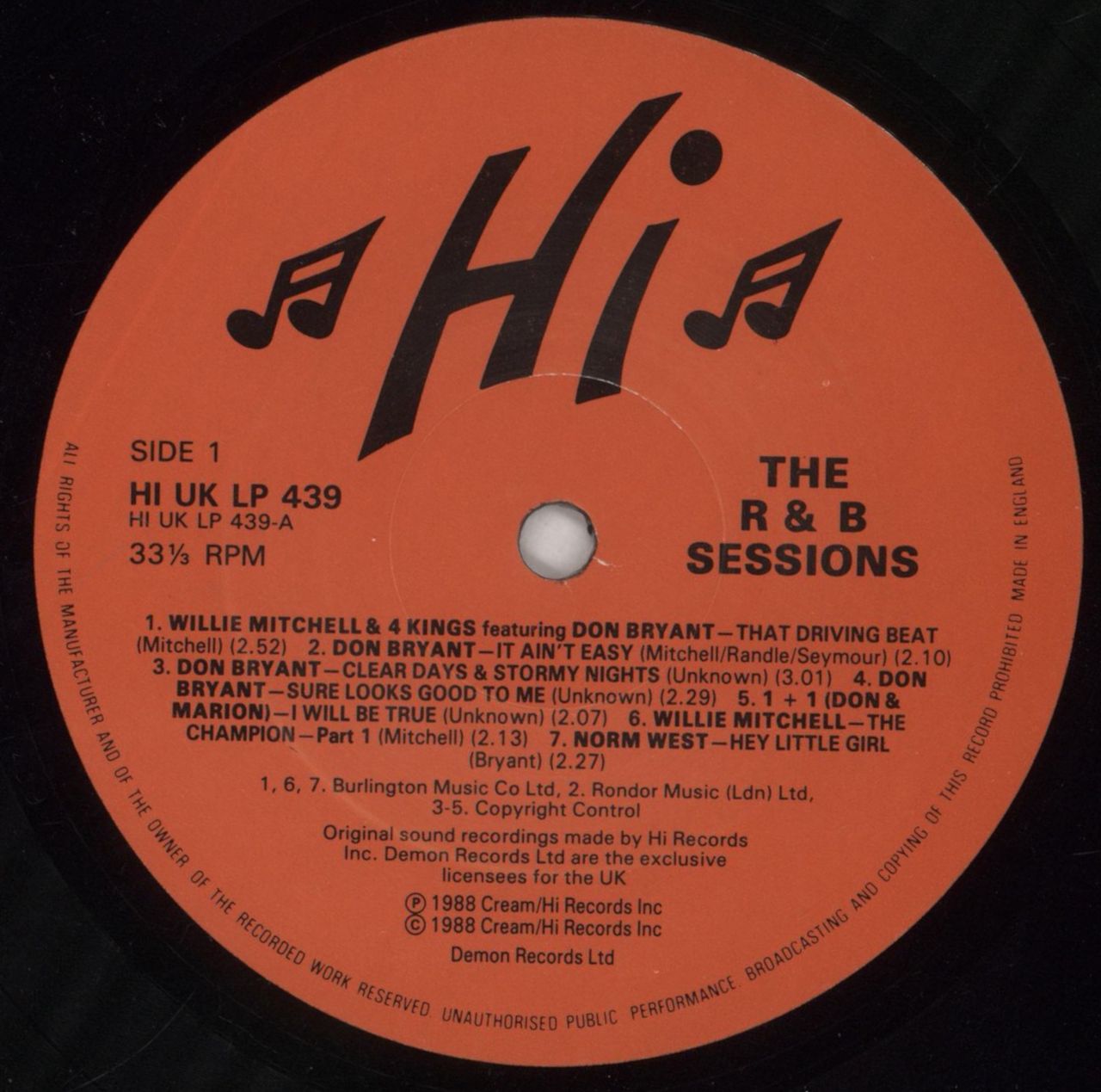 Various-Soul & Funk Hi Records - The R & B Sessions UK Vinyl LP