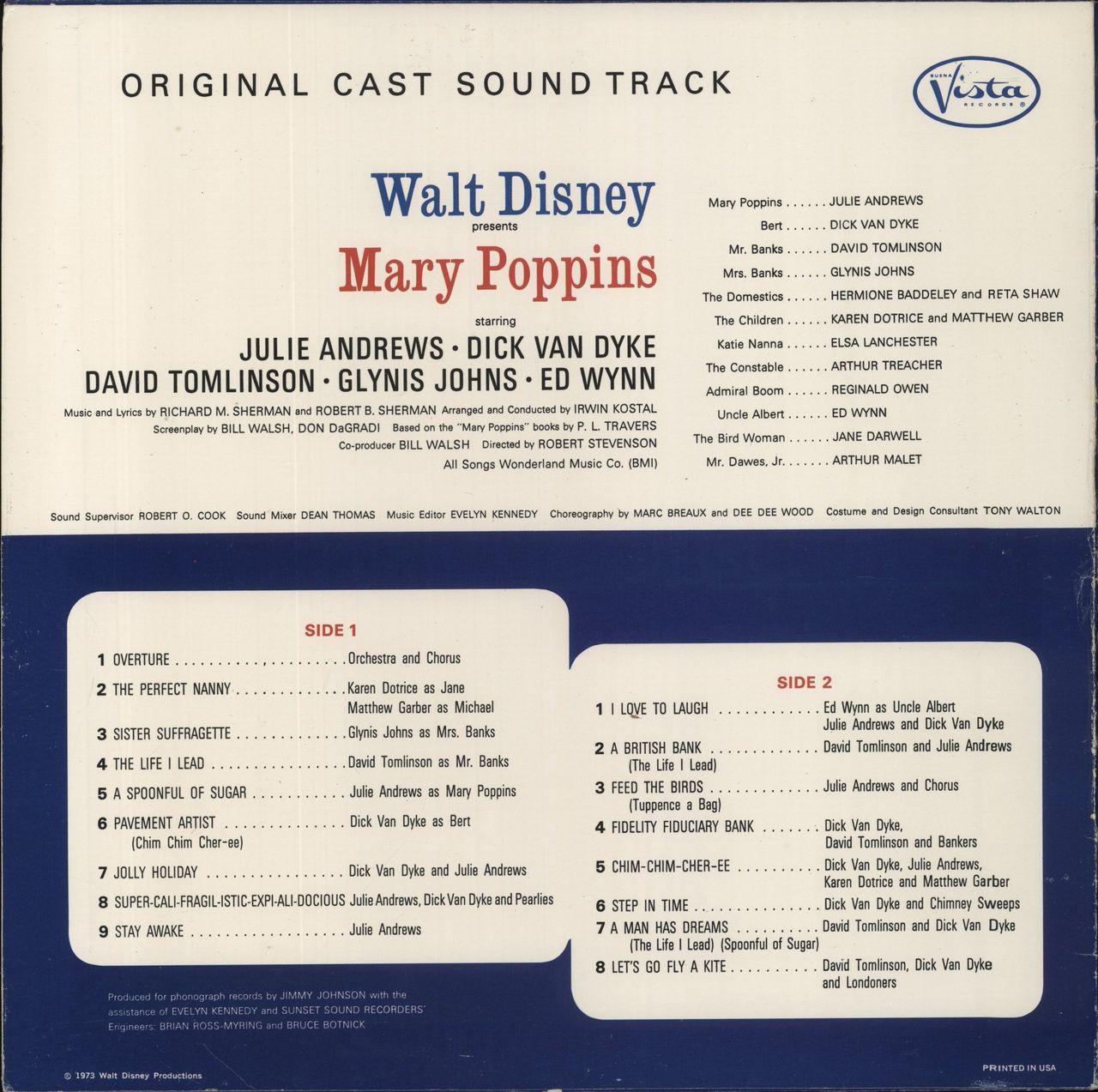 Walt Disney Mary Poppins US Vinyl LP