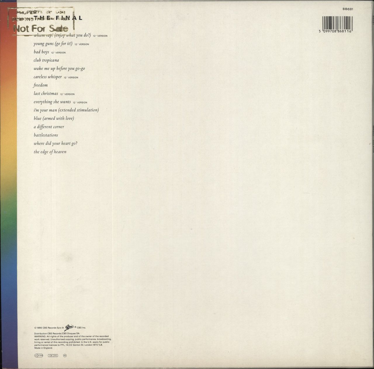 Wham The Final - gold promo stamp p/s UK 2-LP vinyl set