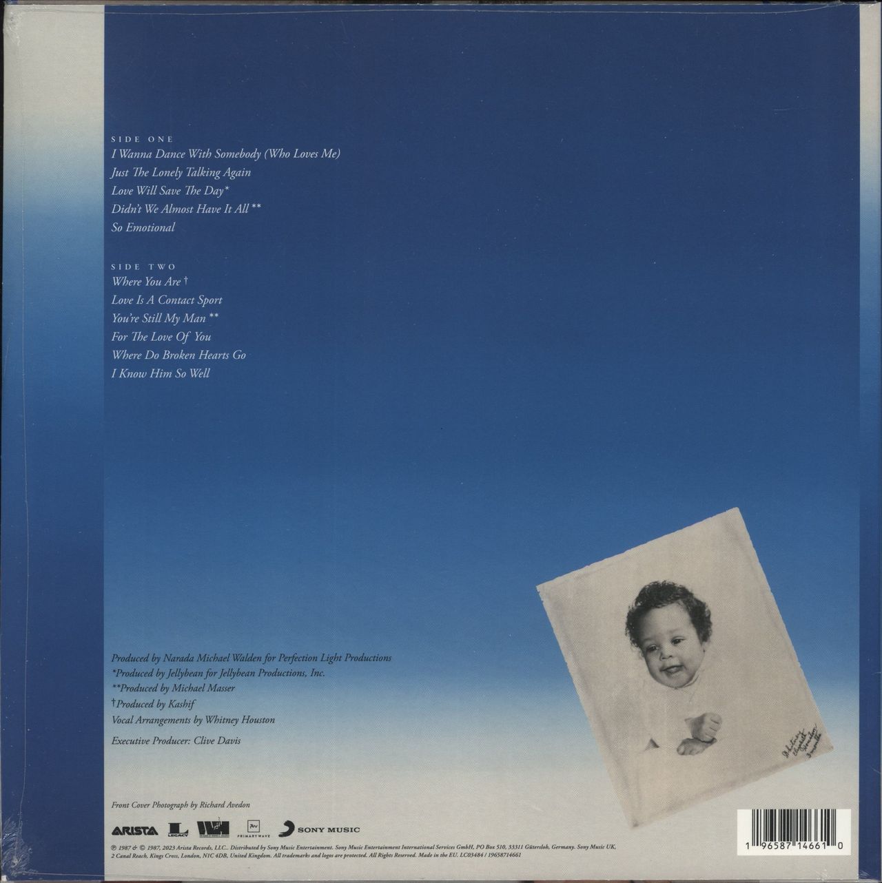 Whitney Houston Whitney - Sky Blue Vinyl UK Vinyl LP