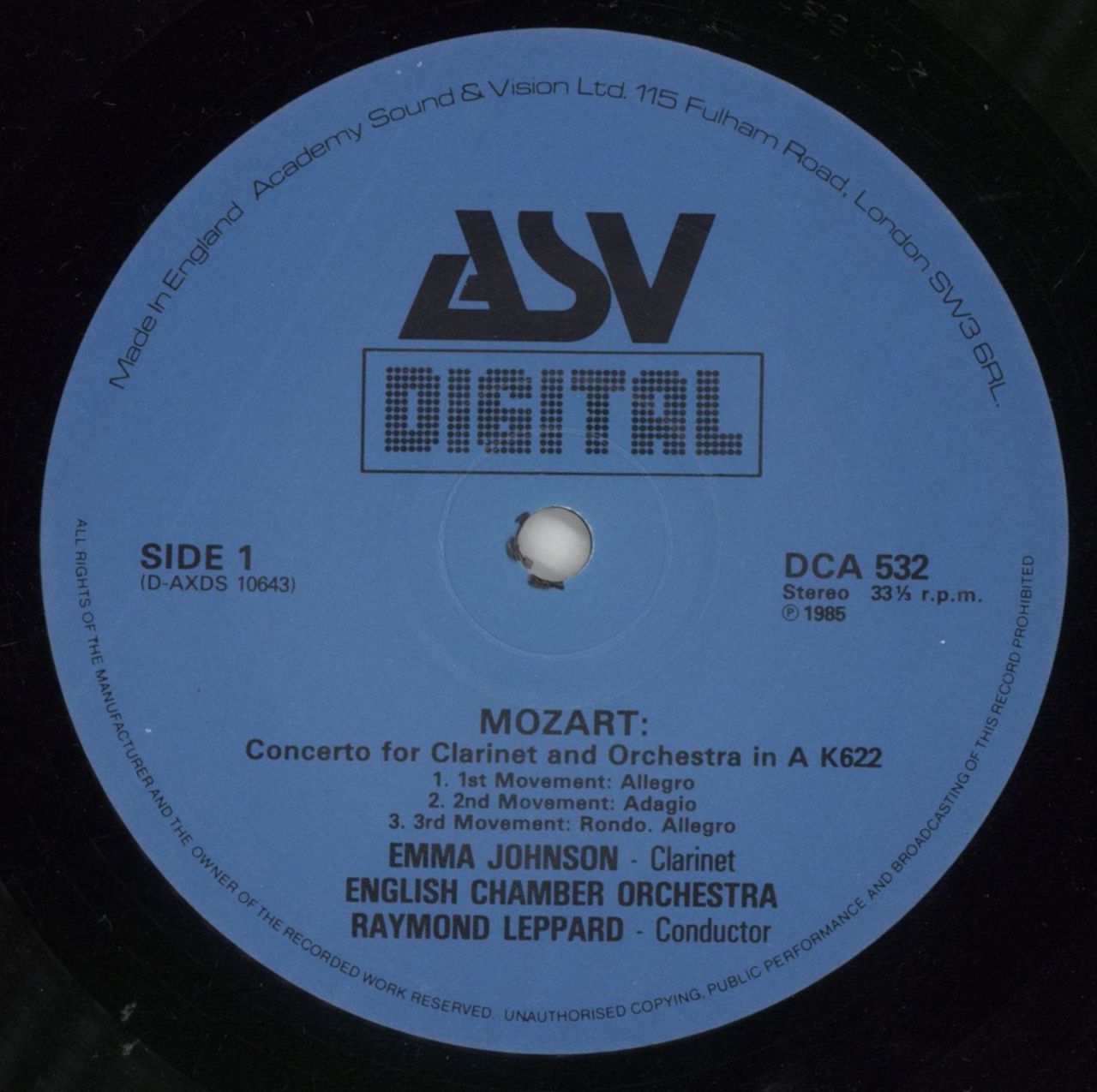 Wolfgang Amadeus Mozart Concerto For Clarinet And Orchestra In A, K.622 / Concerto For Flute, Harp And Orchestra In C, K.299 UK Vinyl LP