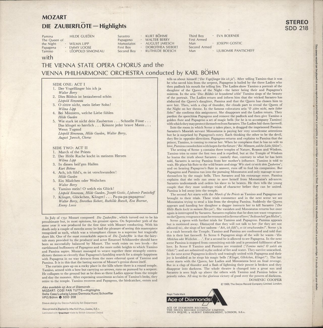 Wolfgang Amadeus Mozart Mozart: Die Zauberflöte UK Vinyl LP