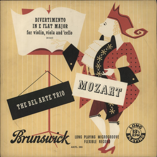 Wolfgang Amadeus Mozart Mozart: Divertimento In E Flat Major for violin, viola and 'cello (K563) UK Vinyl LP