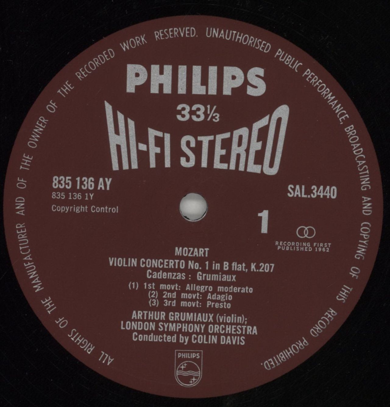 Wolfgang Amadeus Mozart Mozart: Violin Concertos In B Flat Major K. 207 And D Major K. 218 UK Vinyl LP